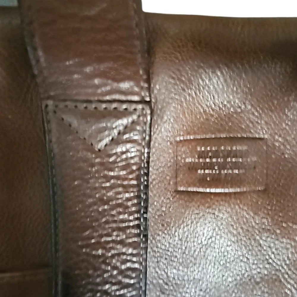 Jack Spade Men's Adjustable Strap Leather Briefcase Laptop Bag Brown Pre-owned